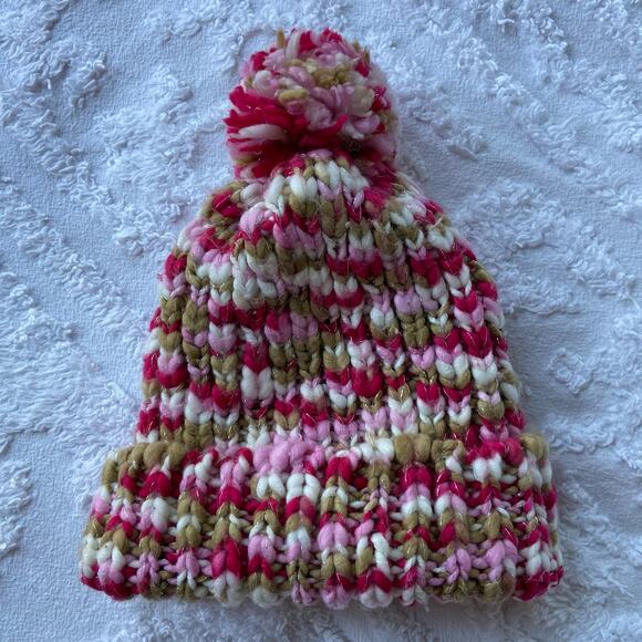 KNITTED CUFFED POM-POM BEANIE Toddlers Sz OS Casual Cozy Winter Cabin Northern - Picture 1 of 8